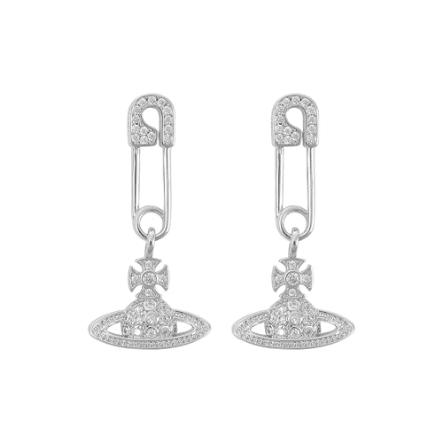 GELVTIC Saturn Earrings for Women Silver Space Dangle Earrings Planet Earrings Chain Tassel Asymmetric Earth Star Moon Stud Earrings Cubic Zirconia Y2K Punk Gothic Statement Earrings Jewelry Gift for Women (EA269Planet Earrings)