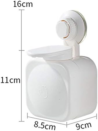 Hahhhha Drill Free Suction Cup Wall Mount Refillable Soap Dispenser for Bathroom or Kitchen(White)