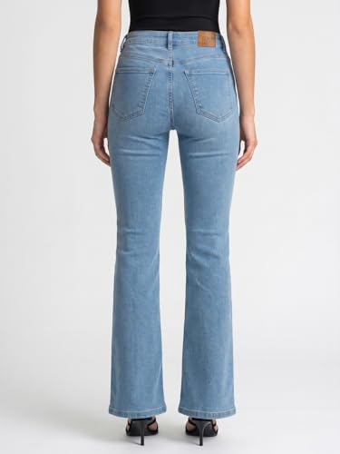 Image of Urbano Fashion Women's Mid Rise Bootcut Washed Jeans Stretchable