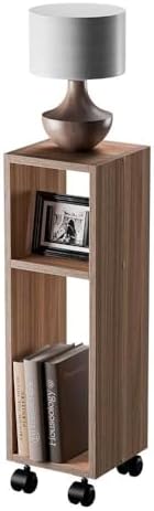 Mesa De Cabeceira Pequena com rodinhas 20x20x60cm Freijó Quarto S...