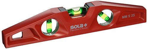 Sola MM 5 25 Cast Aluminum Magnetic Torpedo Level, Red