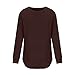 Womens Long Sleeve t Shirts Dressy Casual 2025 Fashion Crewneck Tunic Tops Loose Comfy Fall Pullover Sweater Blouse Women's Long Sleeve Tops Wine M