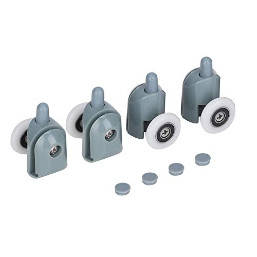 Shower Door Wheels,Sliding Glass Door Rollers,Replacement Shower Pulleys Wheel Door Runners for Home Use (4 pcs)(Single wheel)