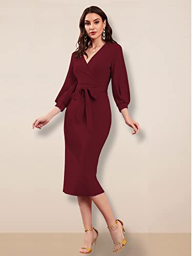 Image of rosery paris Women V Neck fulls Sleeve one Piece Formal Black Floral Western one piece Knee-Length Dress