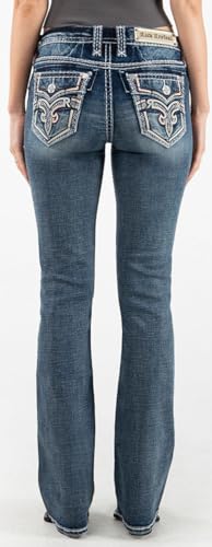 Rock Revival - Womens Chintzrose RP2832B201 Bootcut Jeans, Color Denim, Size: 282