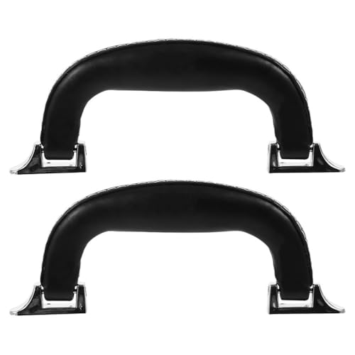 2piezas Asa De Repuesto De Plástico Y Cuero para Maletas Y Cajas Manija Multifuncional para Equipaje Guitarras Y Herramientas Plástico Cuero Negro