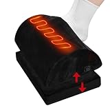 Audoyon Heated Foot Rest Under Desk Footrest at Work, Foot Warmer Foot Stool with Double Layer Adjustable Height and Washable Cover, Handle Desk Foot Rest with Office Desk Accessories (Black Heated)