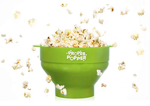 Image of The Original Proper Popper Microwave Popcorn Popper, Silicone Popcorn Maker, Collapsible Bowl BPA Free & Dishwasher Safe - (Green)