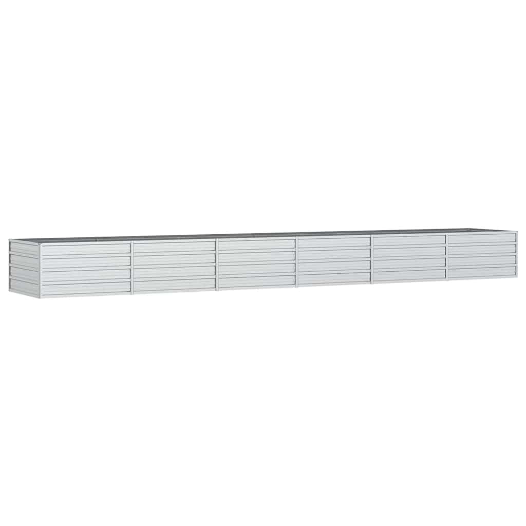 VIDAXL Raised Garden Bed 480 x 80 x 45cm Galvanised Steel Silver