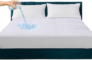 Linens World 100% Cotton Small Double Mattress Protector-Non- Allergenic & Breathable Deep Waterproof Mattress Protector Small Double Non-Noisy Washable 4ft Mattress Protector (122 x 190cm)