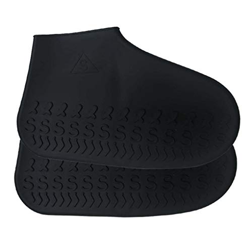 Junecat Silicón de 1 par de Lluvia Zapatos Impermeables al Aire Libre Unisex Cubiertas Antideslizantes Overshoes Adultos Niños Cargador de Lluvia