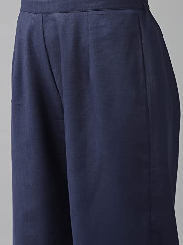 Image of INDO ERA Women's Cotton Blend Yoke Design Straight Kurta with Pant & Dupatta Set
