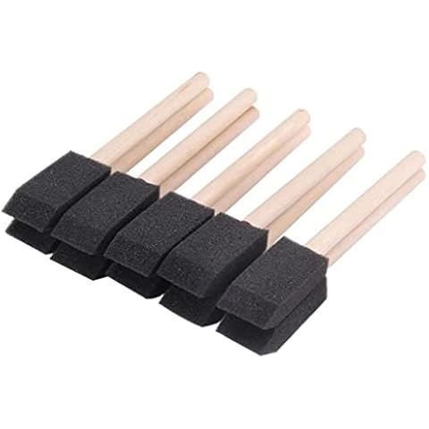 Sponge Brush,10 Pcs Foam Brushes Foam Sponge Brushes Foam Sponge Brushes with Wooden Handles for Acrylic Painting Decorative Paint Dyeing Craft Foam Brushes Cover