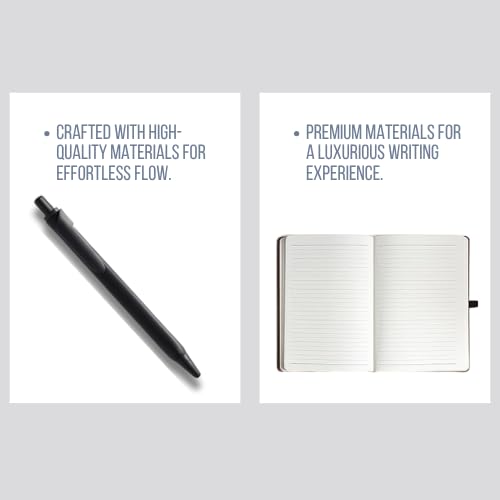 Image of 2 in 1 Personalized Office Gift Set of Pen and Notebook Diary with Your Name Engraved, A gift for all Corporate and Personal Occasions (Black)