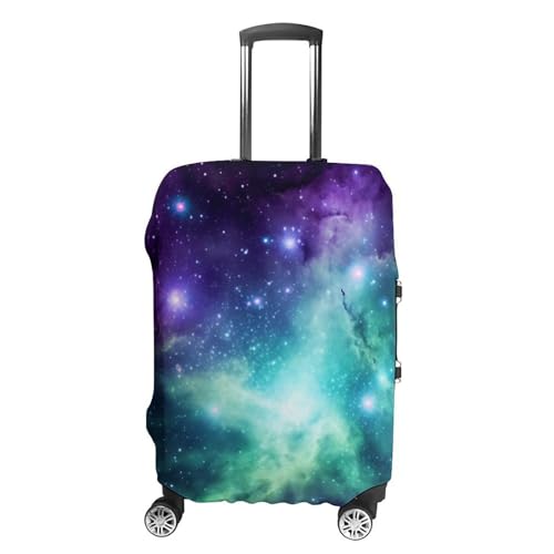 Green Blue Purple Galaxy Luggage Cover, Washable Elastic Suitcase Cover Protector Fit 18-32 Inch Luggage