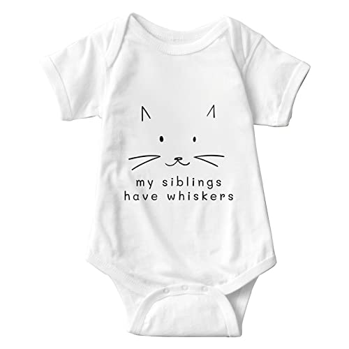 listery My Siblings Have Paws Bodysuit Baby Paws Romper Cat Whiskers Bodysuit Cute Clothes Newborn Sibling Announcement 3M