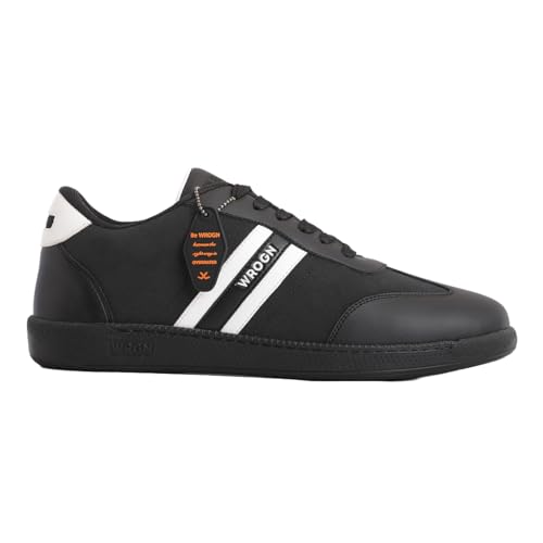 Image of WROGN Men's Lace-up Sneakers | Solid with Graphic Detail
