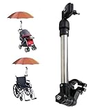GUDEKIKL 1Pcs Adjustable Retractable Bicycle Umbrella Holder, Stainless Steel Thickened Umbrella Stand, Umbrella Support for Baby Stroller, Wheelchair
