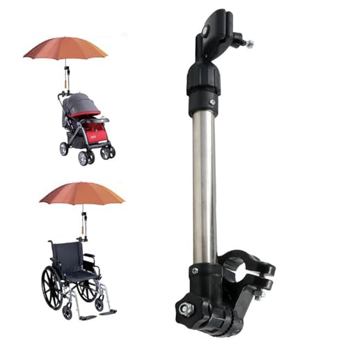GUDEKIKL 1Pcs Adjustable Retractable Bicycle Umbrella Holder, Stainless Steel Thickened Umbrella Stand, Umbrella Support for Baby Stroller, Wheelchair