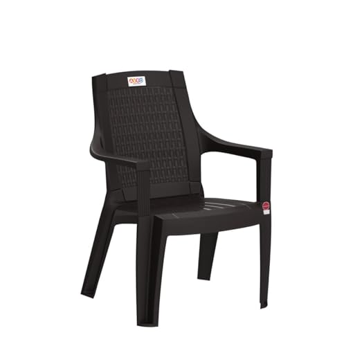 AVRO FURNITURE 7756 Plastic Chair |Set Of 4 |Matt And Gloss Pattern |For Dining Room, Bedroom, Kitchen, Living Room |Bearing Capacity Up To 150Kg |Strong & Sturdy Structure |1 Year Guarantee (Brown)
