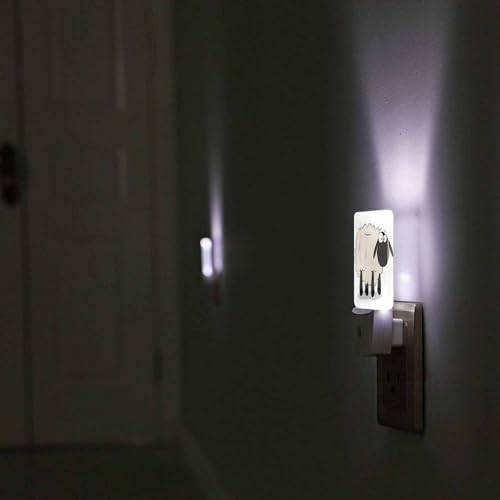 Image of LED Night Light,Cartoon Sheep LED Night Light Plug into Wall with Dusk to Dawn Light Sensor White Energy Efficient Nightlight for Bedroom Bathroom Hallway Living Room Kitchen