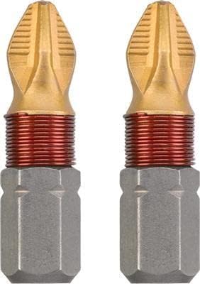 kwb 2 x PH3 25mm Titan Tin Bits, TQ 60 Steel, ISO 1173 Drive C6.3 - Extended Lifespan for Serial Fastening