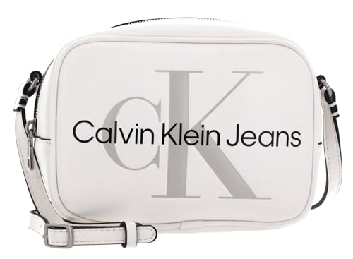 Calvin Klein Bolso con Bandolera para Mujer Camera Bag Pequeño, Blanco (Bright White), Talla Única