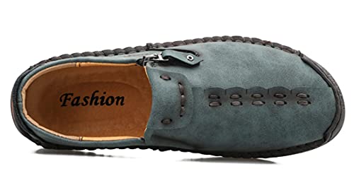 Minishion Anti Slip Shoes Men Zip Stitched Casual Slip ons 2102#2