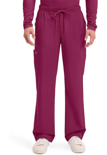 Image of Cherokee WW Professionals Scrubs for Men Tapered Leg Mens Cargo Scrub Pants | Comfortable Poplin Fabric, 2-Way Stretch, Zip Fly, Drawstring, Easy Care, For Active Shifts, Made for Nursing Professionals
