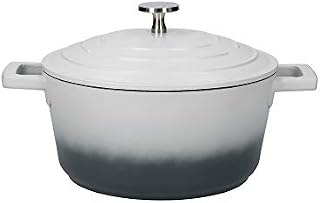 MasterClass Small Casserole Dish with Lid, Lightweight Cast Aluminium, Induction Hob and Oven Safe, Grey Ombre, 2.5 Litre/20 cm