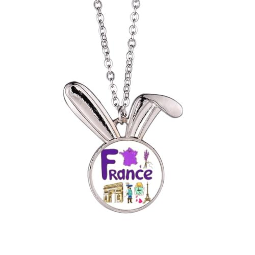 Collier lapin symbole français pendentif argenté bijoux chic pour femme