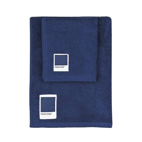 Pantone – Toallas de baño para cara y bidé de rizo de puro algodón 100% certificado OEKO-TEX, juego de toallas de baño para cara y invitados, 50 x 100 cm y 40 x 50 cm, suaves absorbentes, válidas