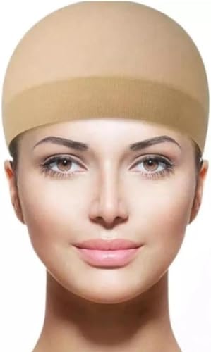 Kit 2 Touca Wig Cap Para Peruca Wig Tamanho Único (Bege), Touca Para Proteção de Cabelo para Perucas