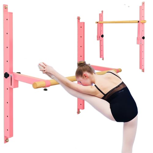 Seliyoo Full Height Adjustable Ballet Barre Foldable Wall Mounted Ballet Bar Fitness Training Equipment For Dance Stretaching Pull Ups Balance Excercise Kids Adults Home Gym Use
