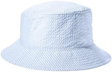 Big Accessories Crusher Bucket Hat OS Blue Seersucker