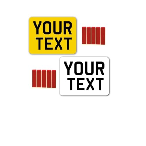 Custom Show Plates with Double sided Sticky Pads, 4x4 / Scooters/Novelty Premium Quality Replacement Number Plates UK - 2D,3D,4D Plate, Car Gifts for Men (Standard & Square)