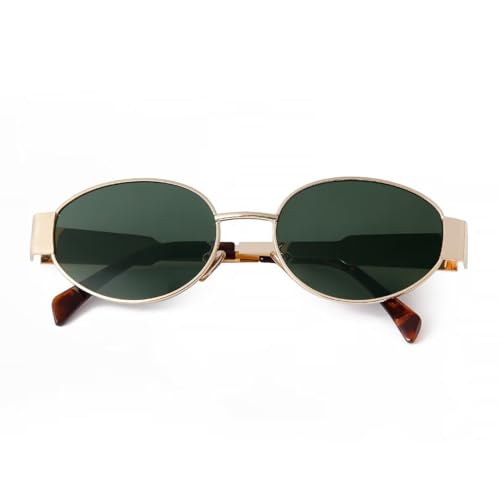 DQbhzh Retro Oval Sunglasses for Women Men Trendy Designer Small