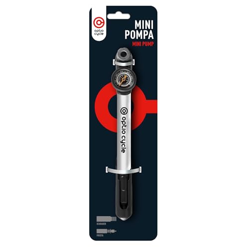 Mini Pompa Bici con Manometro 120 PSI / 8,3 Bar – Pompa Bici Portatile Compatta a Mano per Valvola Presta e Schrader | Pompetta da Telaio per Gonfiar Gomme Bici da Corsa, MTB, Mountain Bike