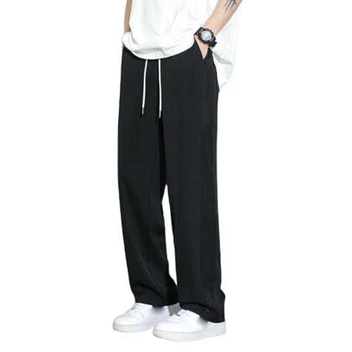 Plus de chaleur : pantalon en soie glacée homme ample et droit pour un été frais