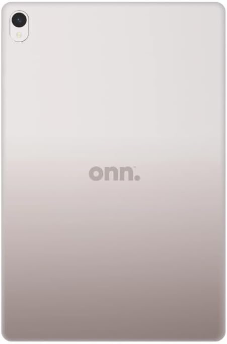 Back view of the onn. 10.1 inch tablet, showing the 'onn.' logo and the rear camera module.