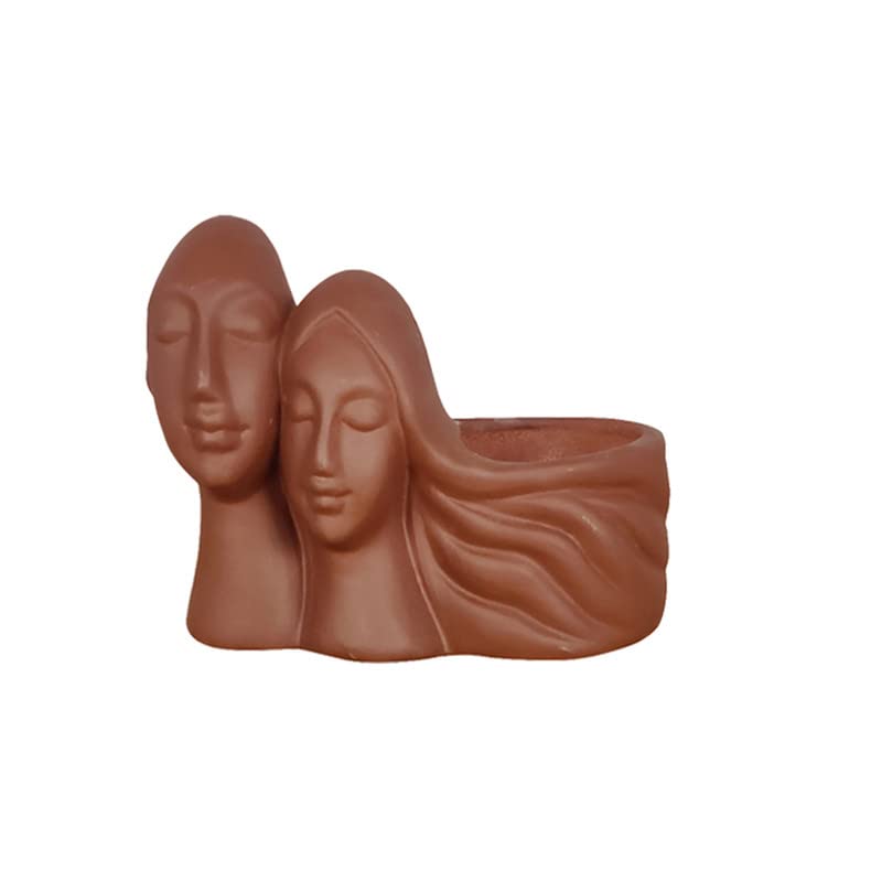 Image of Lasaki Couple Truffle Ceramic Pots for Indoor Plants, Planters, Flower, gamla, Outdoor, Balcony, Home, Garden, Office Decor, Succulent Pot(L - 16 X W - 10 X H - 14.5 cm)(Plants not Included)