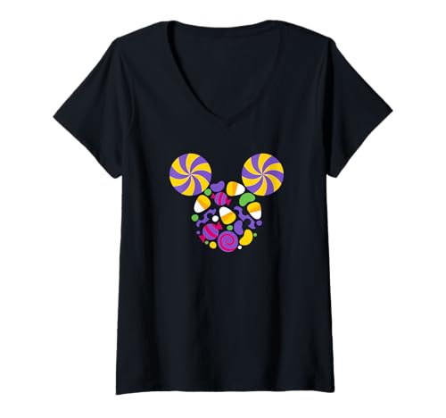 T-shirt Disney Mickey Halloween Femme Col V Top Graphique Automne