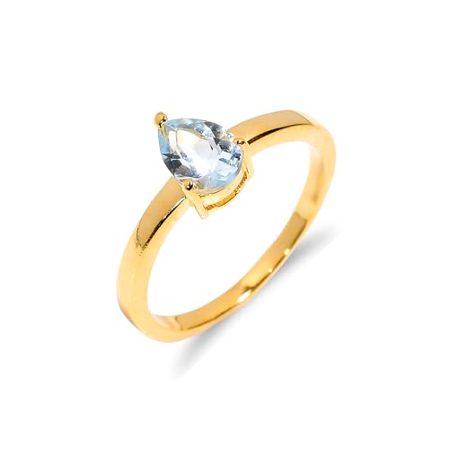Bague topaze naturelle taille poire et argent 925 style vintage de prestige