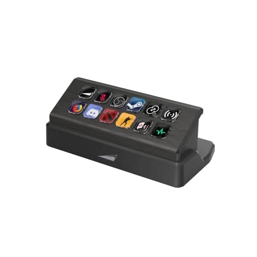 Mountain DisplayPad - Ergonomischer und kompakter Controller für Gaming, Streaming, Content Creation mit 12 Display-Tasten und Kontrollfunktionen für OBS, Twitch UVM.