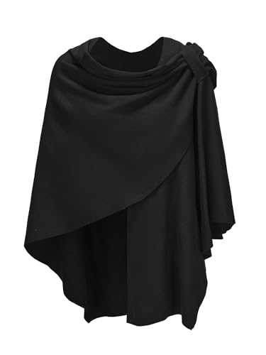Spicy Sandia Women’s Shawl Wraps Knit Poncho Travel Scarf Elegant Ruana Cape Sweater for Fall Winter