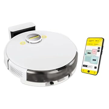 Kärcher Robô Aspirador de Pó RCV 5 com Mapeamento Inteligente, Aspira e Passa Pano.Controle via Aplicativo.Autonomia de 120 min. Navegação a Laser LiDAR, Laser Duplo e Inteligência Artificial - Bivolt
