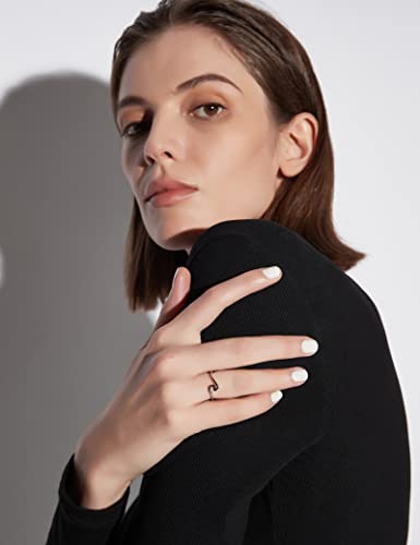 Greenpod 1Mm Stainless Steel Wedding Rings For Women Girls Silver Thin Vsco Wave Ring Stackable Engagement Ring Size 8 #TOP3