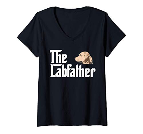 Mujer The Labrador Father Tees Funny Lab Dad Gifts Camiseta Cuello V