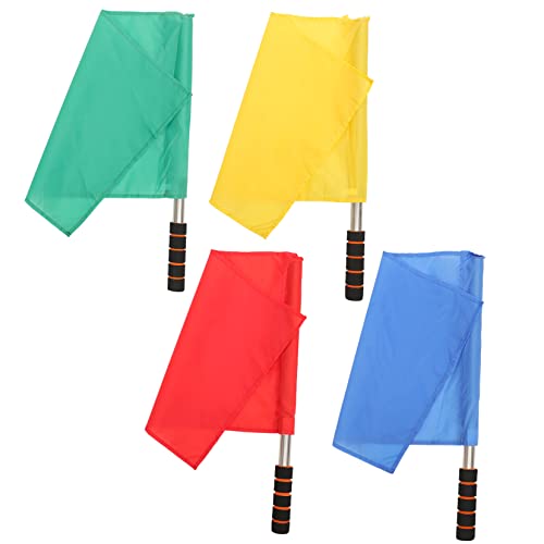 Totority 4Pcs Waving Flags Portable Referee and Competition Flags for Sports Events Racing and Commanding Signals Durable and Easy to Use