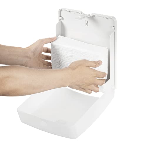 Image of EZbrnd Wall Mount SLIMFOLD Hand Towel Dispenser for Kitchen /Washroom /Office /RV /Airbnb, Pearl White, 3210-EZ